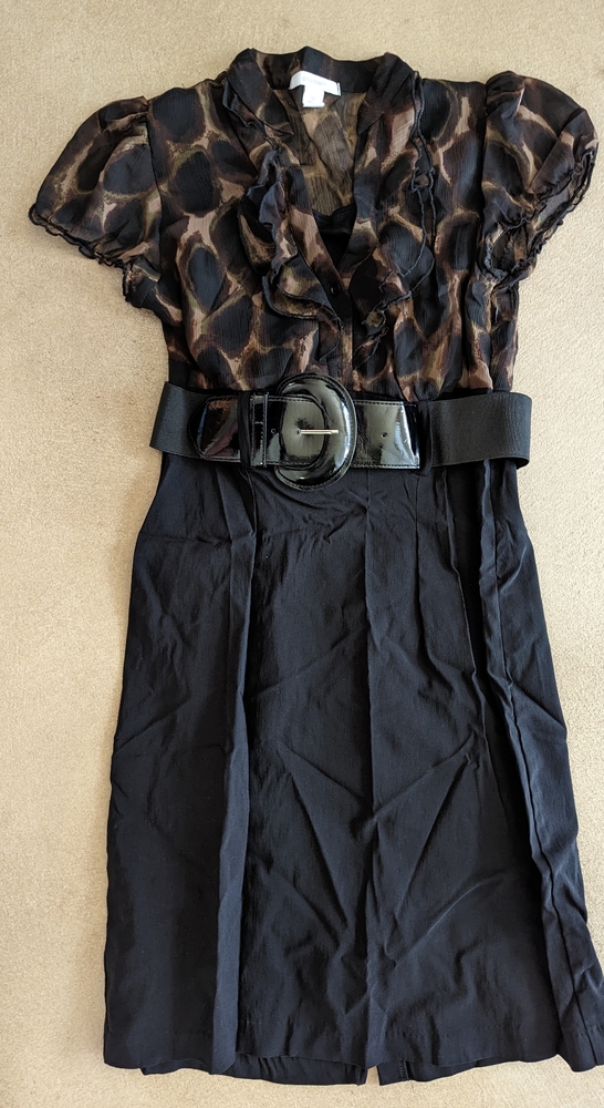 Leopard print and Black dress